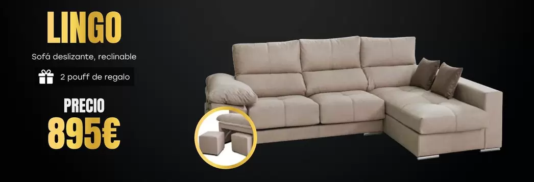 Oferta de Lingo Sofá Deslizante, Reclinable por 895€ en OKSofas