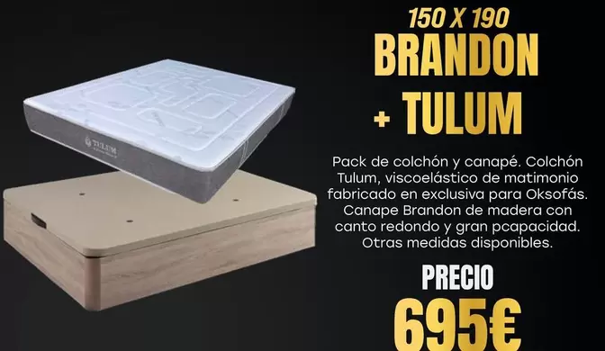 Oferta de Redondon+Tulum Pack De Colchón Y Canapé por 695€ en OKSofas