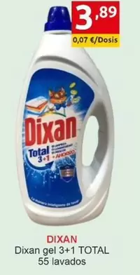 Oferta de Dixan -  Gel 3+1 Total por 3,89€ en Supermercados Extremadura