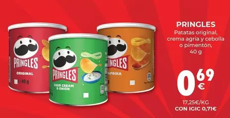 Oferta de Pringles - Patatas Original, Crema Agria Y Cebolla O Pimienton por 0,69€ en CashDiplo