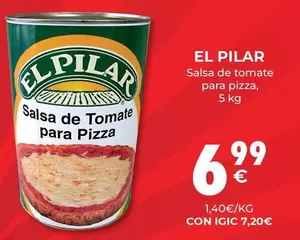 Oferta de El pilar - Salsa De Tomate Para Pizza por 6,99€ en CashDiplo