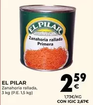 Oferta de El pilar - Zanahoria Rallada por 2,59€ en CashDiplo