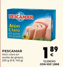 Oferta de Pescamar - Atun Claro En Aceite De Girasol por 1,89€ en CashDiplo