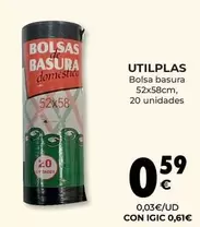 Oferta de UtIlplas - Bolsa Basura por 0,59€ en CashDiplo