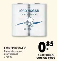 Oferta de Lord'hogar - Papel De Cocina Profesional por 0,85€ en CashDiplo