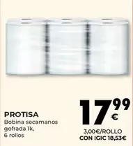 Oferta de Protisa - Bobina Secamanos Gofrada por 17,99€ en CashDiplo