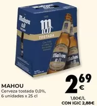 Oferta de Mahou - Cerveza Tostada 0,0% por 2,69€ en CashDiplo