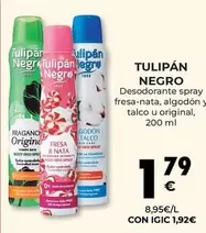 Oferta de Tulipán - Desodorante Spray Fresa-nata, Algodon Y Talco U Original por 1,79€ en CashDiplo