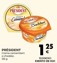 Oferta de Président - Crema Camembert O Cheddar por 1,25€ en CashDiplo