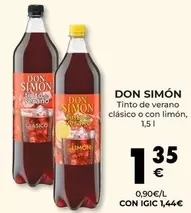 Oferta de Don Simón - Tinto De Verano Clasico O Con Limon por 1,35€ en CashDiplo