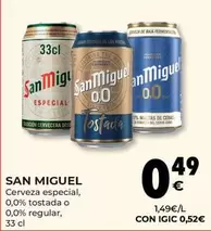 Oferta de San Miguel - Cerveza Especial por 0,49€ en CashDiplo