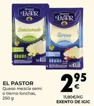 Oferta de El Pastor - Queso Mezcla Semi O Tierno Lonchas por 2,95€ en CashDiplo