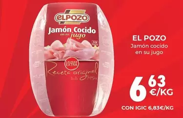 Oferta de El Pozo - Jamón Cocido En Su Jugo por 6,63€ en CashDiplo