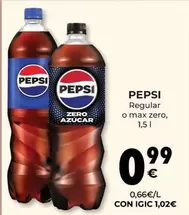 Oferta de Pepsi - Regular O Max Zero por 0,99€ en CashDiplo