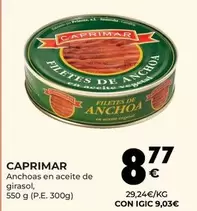 Oferta de Caprimar - Anchoas En Aceite De Girasol por 8,77€ en CashDiplo