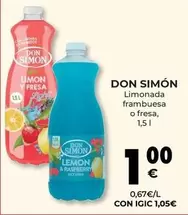 Oferta de Don Simón - Limonada Frambuesa O Fresa por 1€ en CashDiplo