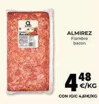 Oferta de Almirez - Fiambre Bacon por 4,48€ en CashDiplo