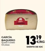 Oferta de García Baquero - Queso Curado 1/2 Pieza por 13,19€ en CashDiplo