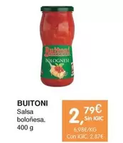 Oferta de Buitoni - Salsa Bolonesa por 2,79€ en CashDiplo