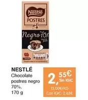 Oferta de Nestlé - Chocolate Postres Negro por 2,55€ en CashDiplo