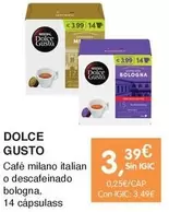 Oferta de Dolce Gusto - Café Milano Italian O Descafeinado Bologna por 3,39€ en CashDiplo