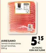 Oferta de Aire Sano - Jamon 8 Estaciones Teruel Lonchas por 5,15€ en CashDiplo