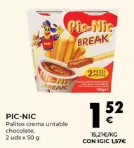 Oferta de Pic-nic Palitos Crema Untable Chocolate por 1,52€ en CashDiplo