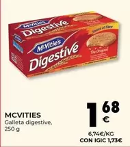 Oferta de McVitie's - Galleta Digestive por 1,68€ en CashDiplo