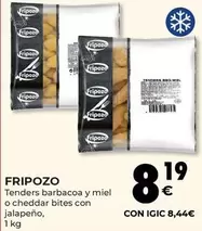 Oferta de Fripozo - Tenders Barbacoa Y Miel O Cheddar Bites Con Jalapeno por 8,19€ en CashDiplo