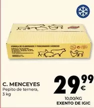 Oferta de C. Menceyes - Pepito De Ternera por 29,99€ en CashDiplo