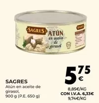 Oferta de Sagres -  Atun En Aceite De Girasol por 5,75€ en CashDiplo