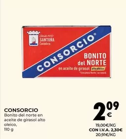 Oferta de Consorcio - Bonito Del Norte En Aceite De Girasol Alto Oleico por 2,09€ en CashDiplo