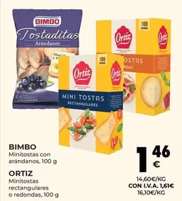 Oferta de Ortiz - Minitostas Con Arandanos por 1,46€ en CashDiplo