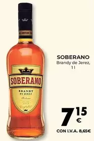 Oferta de Soberano - Brandy De Jerez por 7,15€ en CashDiplo