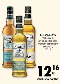 Oferta de Dewar's - Whisky 8 Años Caribbean, French, Japanese Smooth por 12,16€ en CashDiplo