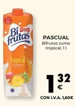 Oferta de Pascual - Bifrutas Zumo Tropical por 1,32€ en CashDiplo