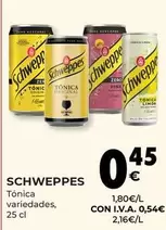 Oferta de Schweppes - Tonica por 0,45€ en CashDiplo