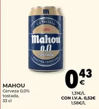 Oferta de Mahou - Cerveza 0.0% Tostada por 0,52€ en CashDiplo