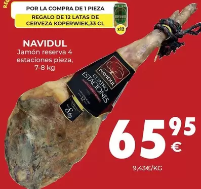 Oferta de Navidul - Jamón Reserva 4 Estaciones Pieza por 65,95€ en CashDiplo