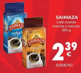 Oferta de Saimaza - Cafe Molido Mezcla O Natural por 2,39€ en CashDiplo