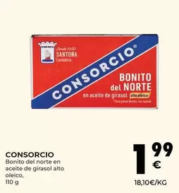 Oferta de Consorcio - Bonito Del Norte En Aceite De Girasol Alto Oleico por 1,99€ en CashDiplo