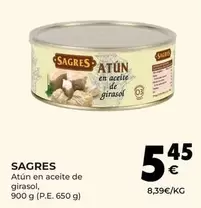 Oferta de Sagres - Atun En Aceite De Girasol por 5,45€ en CashDiplo