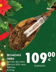 Oferta de 1880 - Boadas  - Jamón De Cebo Ibérico 50% Raza Ibérica por 109€ en CashDiplo