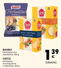 Oferta de Ortiz - Minitostas Con Arandanos por 1,39€ en CashDiplo