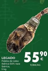 Oferta de Legado - Paleta De Cebo Iberica 50% Raza Iberica por 55,9€ en CashDiplo