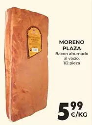 Oferta de Moreno Plaza - Bacon Ahumado Al Vacio por 5,99€ en CashDiplo