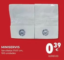 Oferta de Miniservis - Servilletas por 0,39€ en CashDiplo