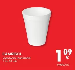 Oferta de Campisol - Vaso Foam Reutilizable por 1,09€ en CashDiplo