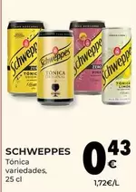 Oferta de Schweppes - Tonica por 0,43€ en CashDiplo