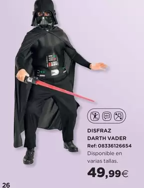 Oferta de Disfraz Darth Vader por 49,99€ en Hipercor